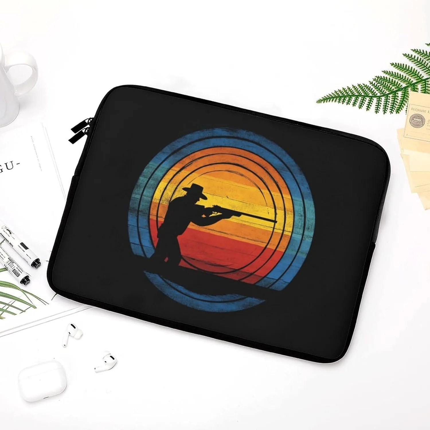 Clay Skeet Shooting Vintage Sunset (2) Laptop Case Sleeve Bag 17inch Durable Shockproof Protective Computer Carrying Cover Briefcase