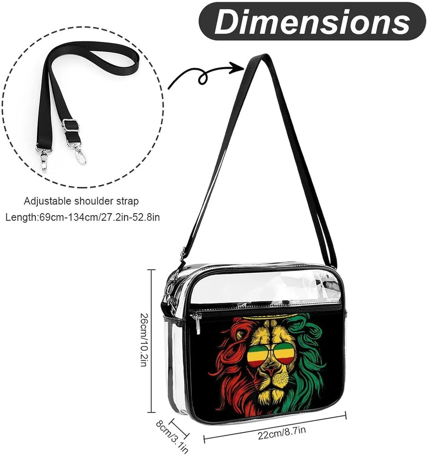 Clear Bag Stadium Approved, Women Clear Crossbody Purse Bag, Clear Stadium Bags for Sporting Events, Concerts