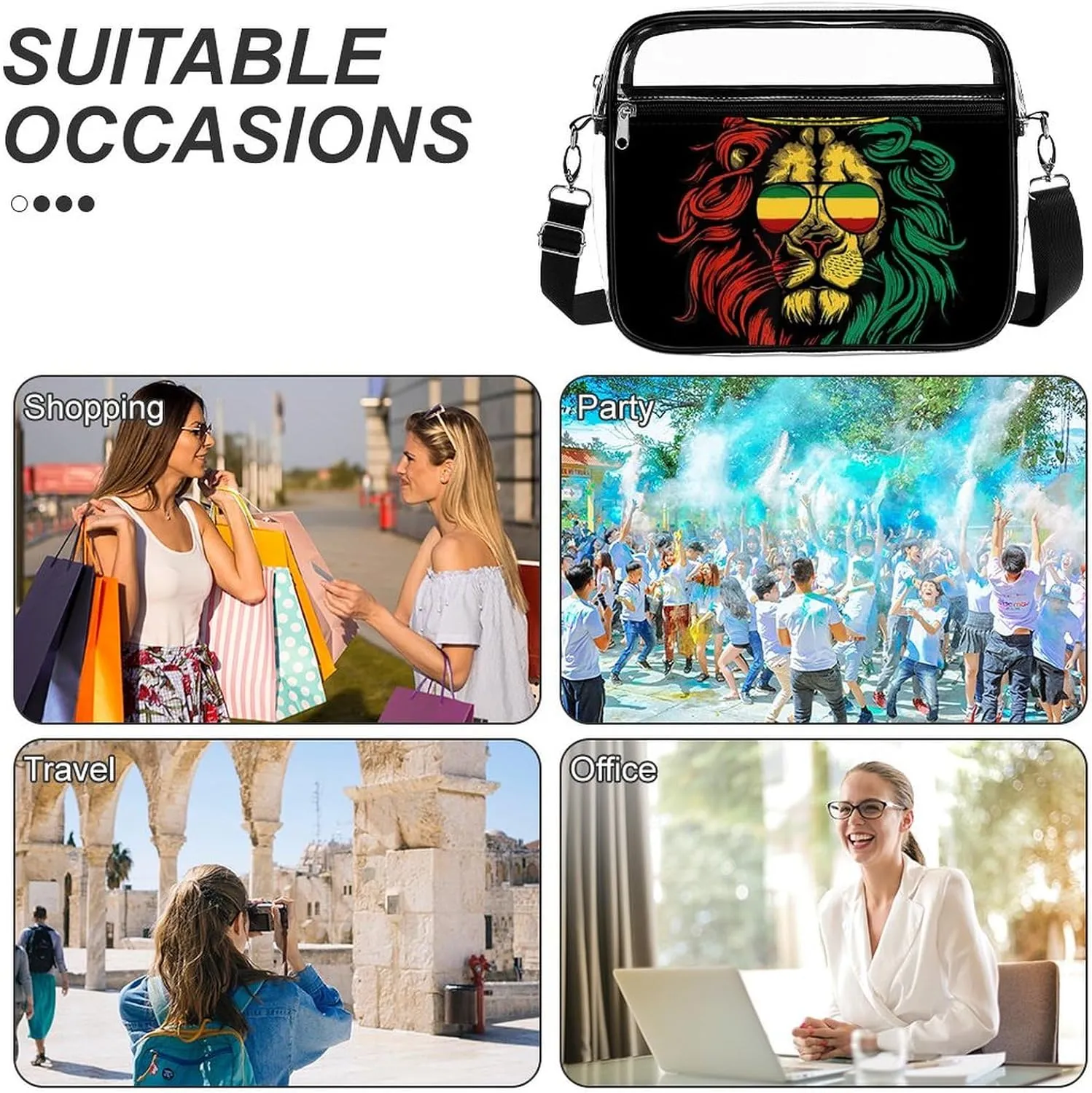 Clear Bag Stadium Approved, Women Clear Crossbody Purse Bag, Clear Stadium Bags for Sporting Events, Concerts