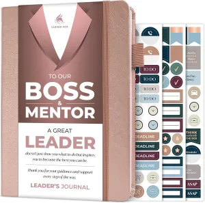 Clever Fox Leader’s Journal – Professional Leadership Gift for Boss, Mentor & Manager – Business Leader Notebook for Men & Women (Rose Gold)