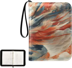 Close-up Dragon Painting Collectible Trading Card Albums, Waterproof PU Card Collection Binder Fits 400 Cards with Removable Sleeves for Baseball Card, Football Card