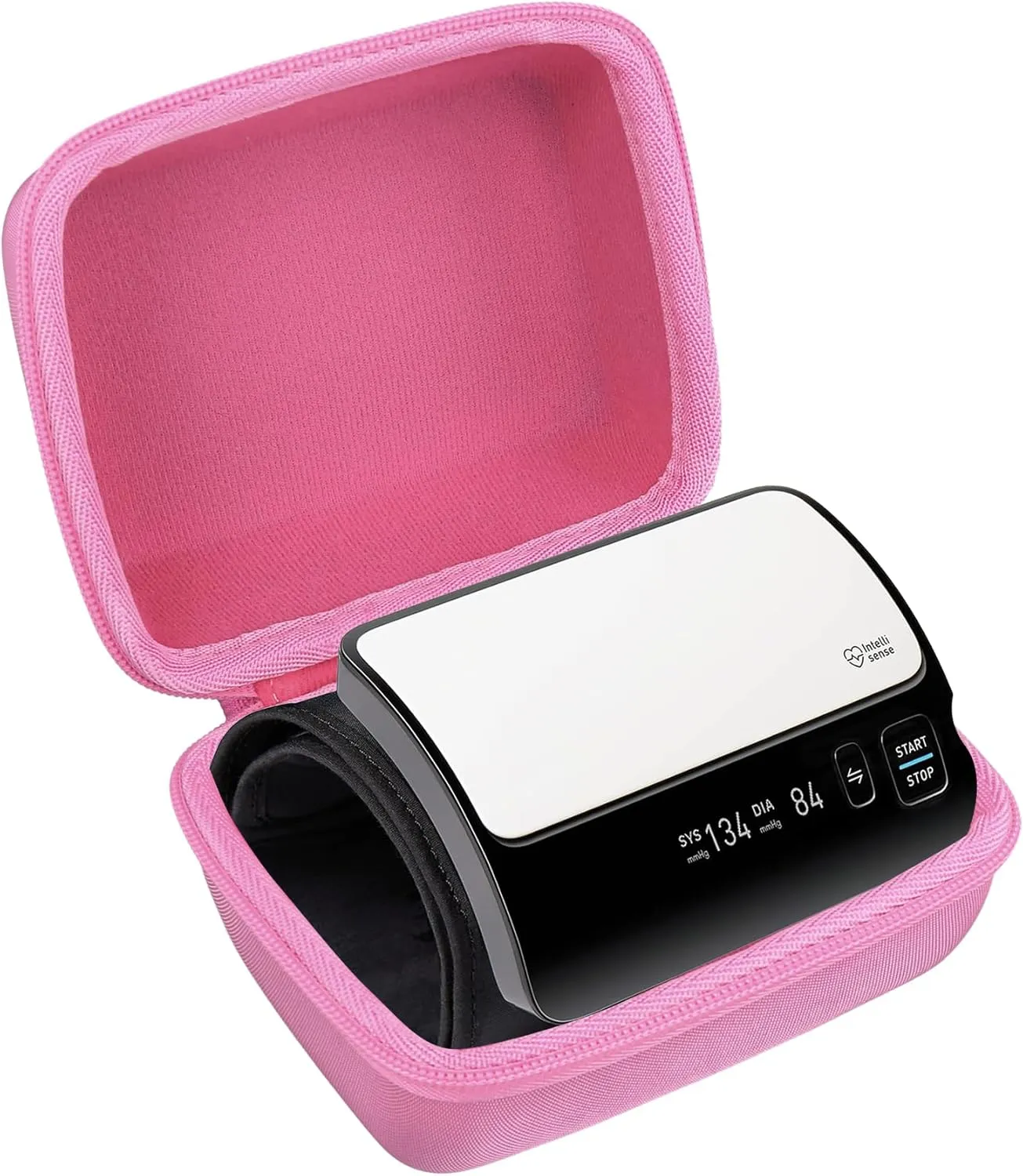 co2CREA Hard Case Replacement for OMRON Evolv Bluetooth Wireless Upper Arm Blood Pressure Monitor BP7000 HEM-7600T-BK (Pink Case)