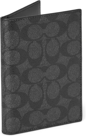 Coach Mens Passport Case in Signature Coated Canvas, CHARCOAL