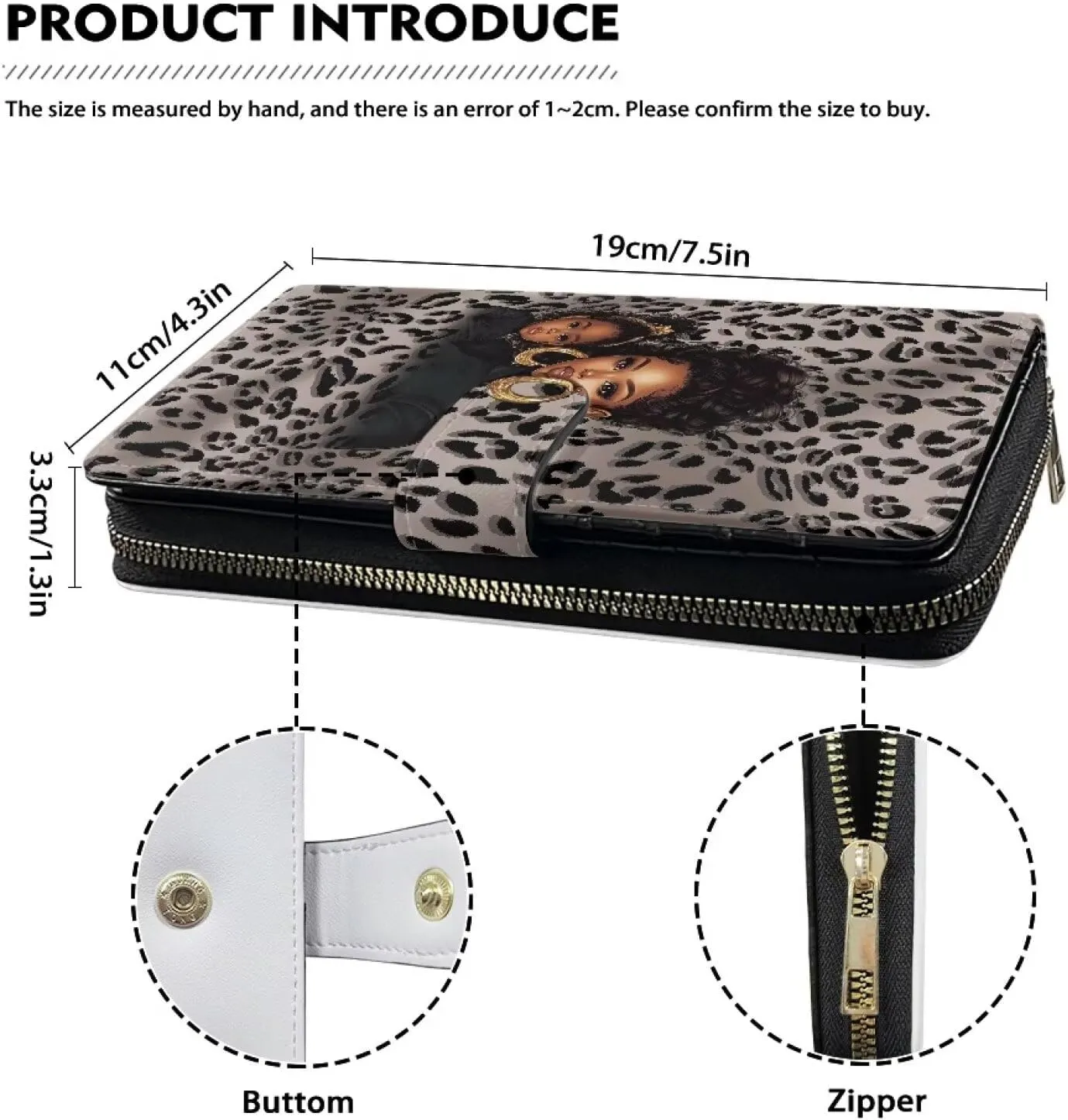 COEQINE Animal Wallet, Cute Chicken Long Leather Money Bag, Handbag With Zipper for Coin Phone, Travel Handbag for Party