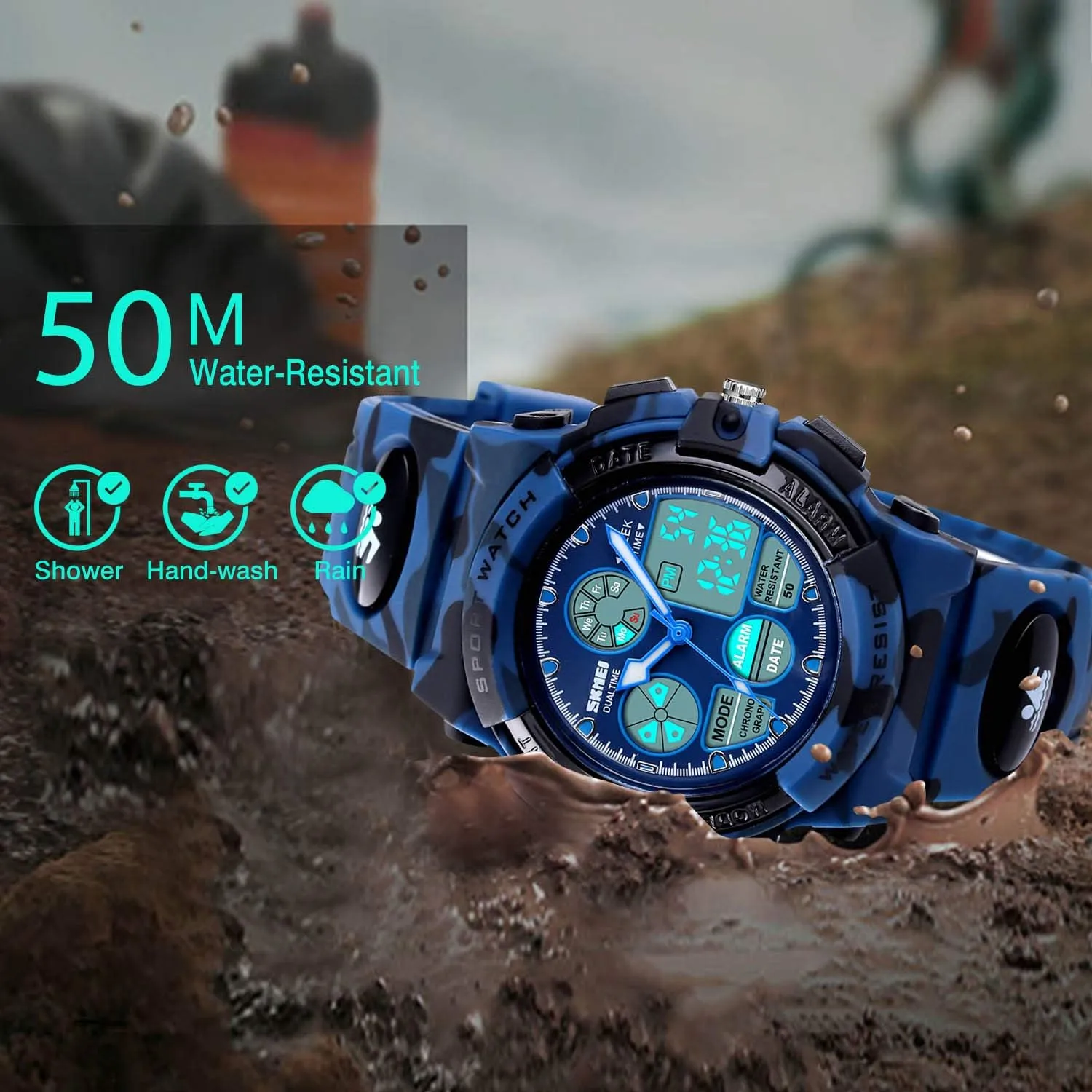 cofuo Kids Digital Sport Watch, Boys Girls Waterproof Sports Outdoor Watches Children Casual Electronic Analog Quartz Wrist Watches with Alarm Stopwatch