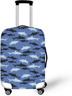 Coloranimal Underwater Ocean Sea Shark Luggage Covers Luggage Protective Cover Women Men Travel Luggage Cover for 25-28 Inch Luggage Elastic Suitcase Cover Protector Suitcase Protector L