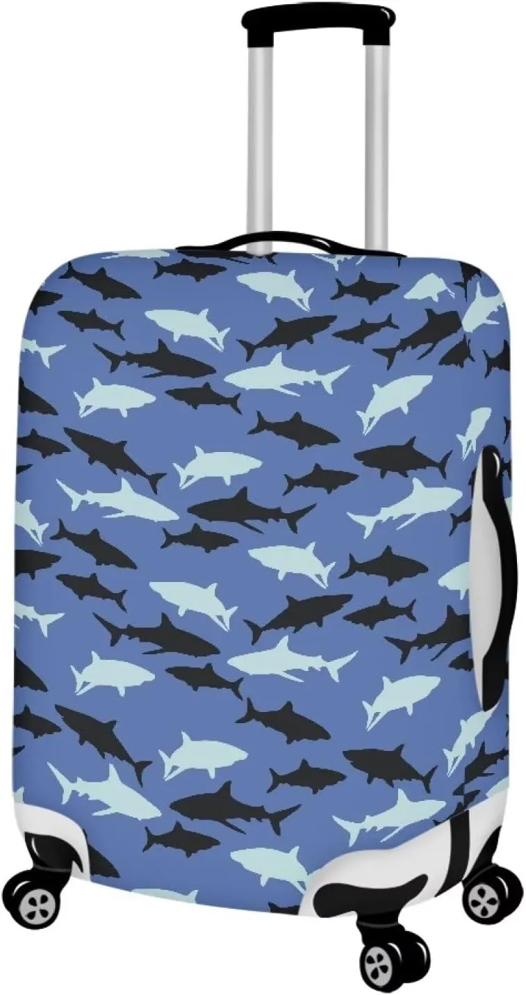 Coloranimal Underwater Ocean Sea Shark Luggage Covers Luggage Protective Cover Women Men Travel Luggage Cover for 25-28 Inch Luggage Elastic Suitcase Cover Protector Suitcase Protector L
