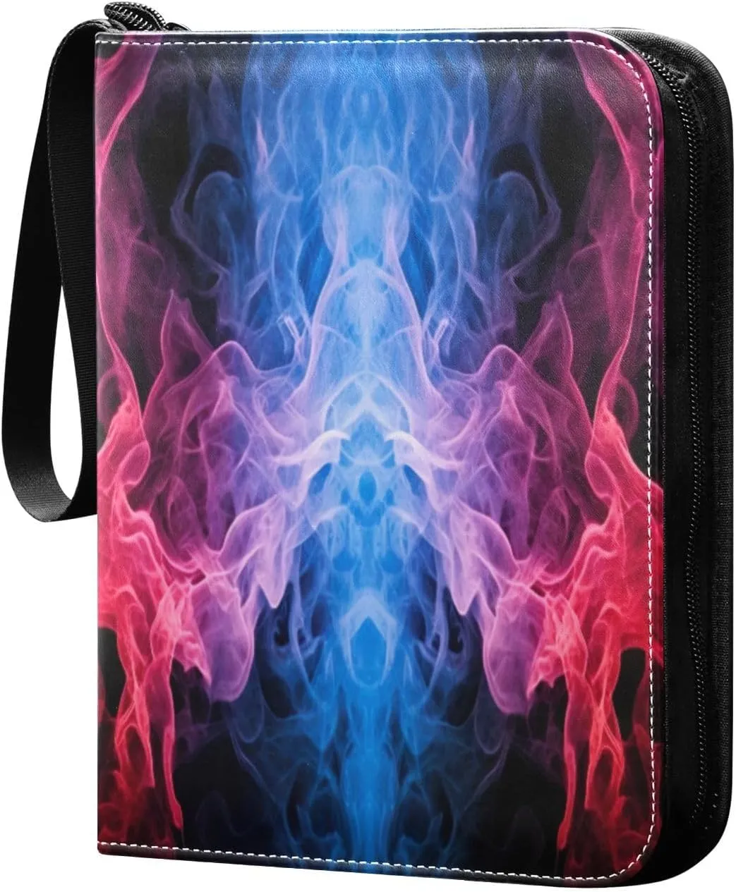 Colorful Smoke Pattern Collectible Trading Card Albums, Waterproof PU Card Collection Binder Fits 400 Cards with Removable Sleeves for Baseball Card, Football Card