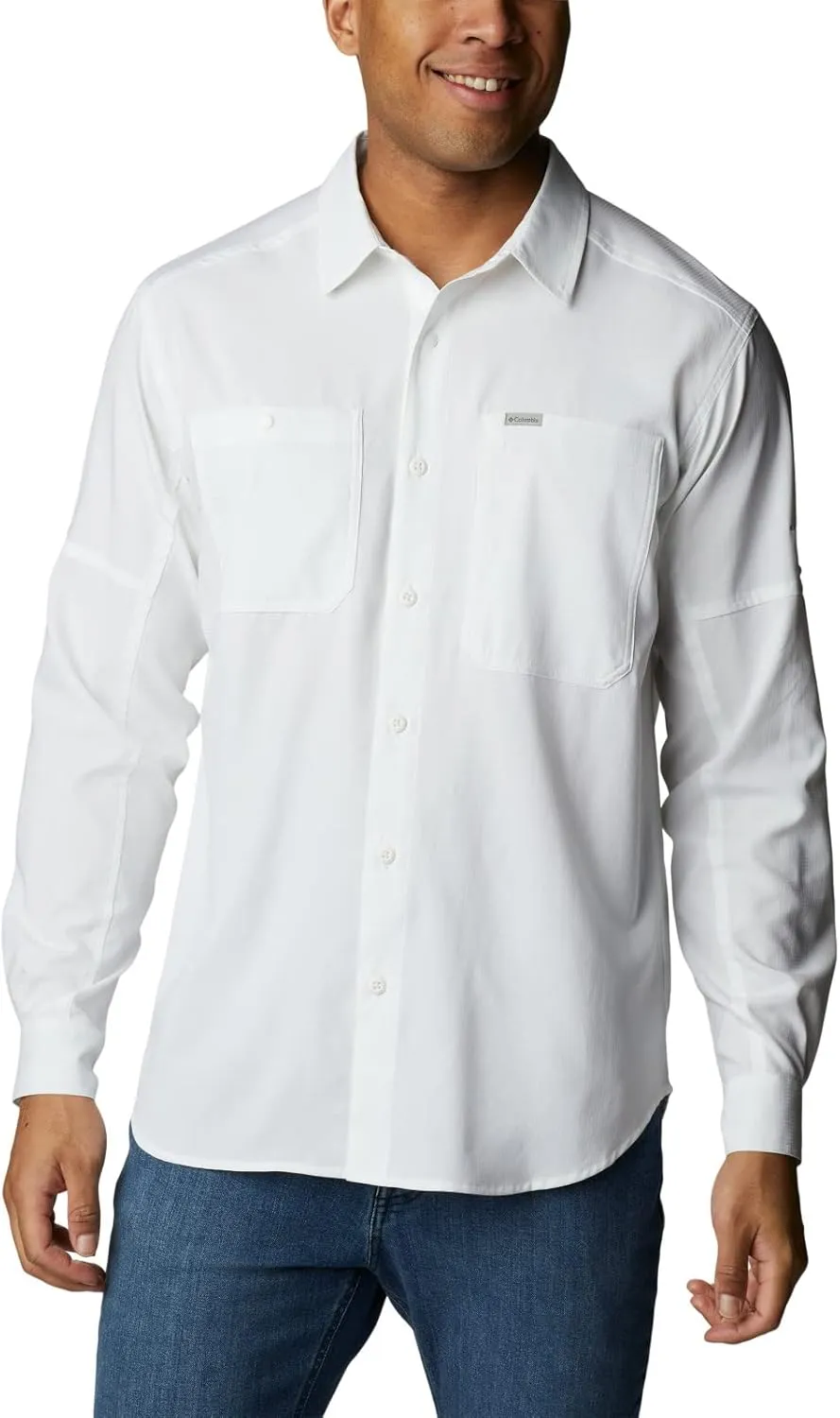 Columbia Men's Silver Ridge Utility Lite Long Sleeve, White, Medium