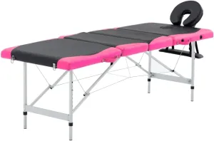 Comfort with Foldable Massage Table, Height Adjustable, Portable Design with Carrying Bag, Black and Pink
