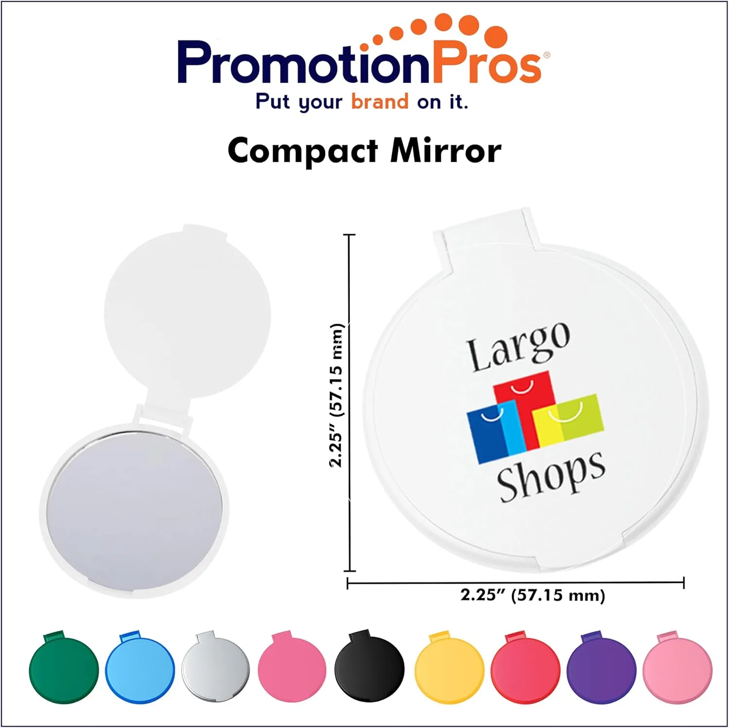 Compact Mirror Add Customized Text Name or Personalized Image $0.89 Each - Sold in Pack of 250 - Translucent Blue