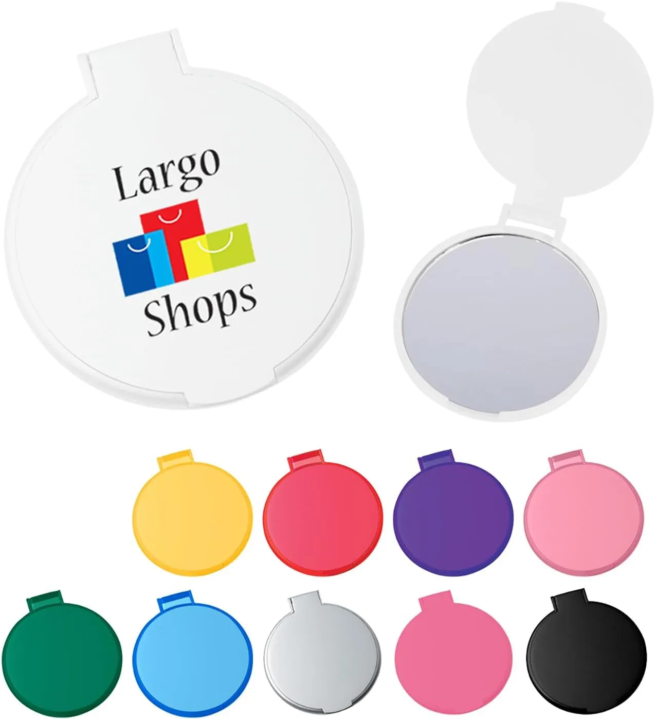 Compact Mirror Add Customized Text Name or Personalized Image $0.89 Each - Sold in Pack of 250 - Translucent Blue