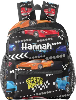 Cool Cars Street Race Personalized School Backpack for Kid-Boy/Girl Toddler Daypack Kindergarten Travel Bookbag