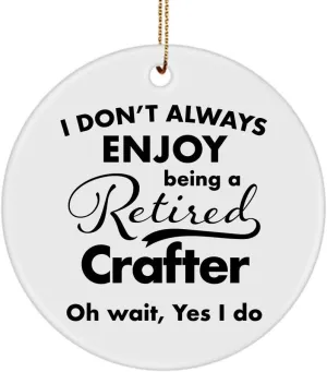 Crafter Ornament for Retirement Party - Retired Retiring 2020 2021 Leather Jewelry Woodcrater Lenscrafter Manager - Christmas Tree New Years Leaving Farewell Going Away, Circle
