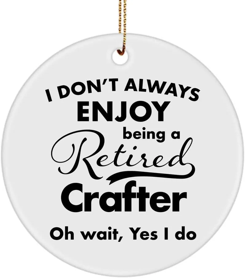 Crafter Ornament for Retirement Party - Retired Retiring 2020 2021 Leather Jewelry Woodcrater Lenscrafter Manager - Christmas Tree New Years Leaving Farewell Going Away, Circle