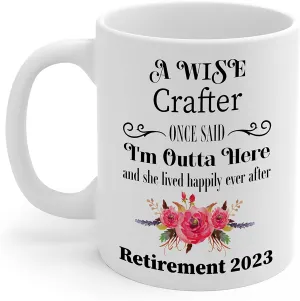 Crafter Retirement Gifts for Women 2023 Best Leather Jewelry Woodcrater Lenscrafter Manager Party Decorations Coffee Mug Cup Happy Farewell Goodbye Coworker Friend 11oz
