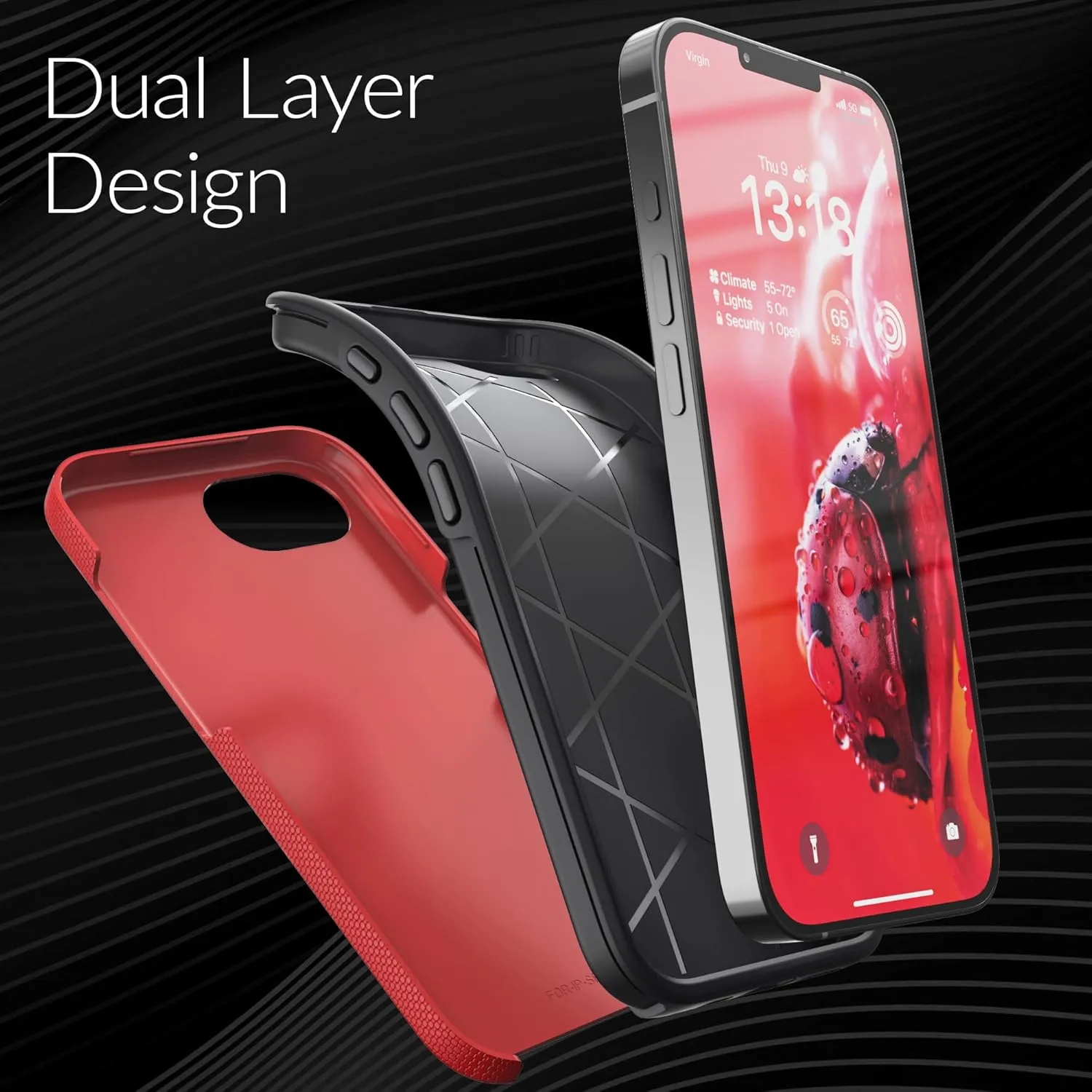 Crave Dual Guard Compatible with iPhone 16e Case, Shockproof Protection Dual Layer Case for iPhone 16e (6.1") - Red
