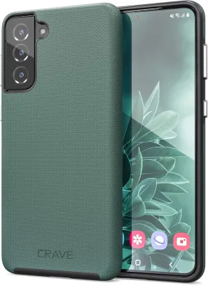 Crave Dual Guard for Galaxy S21  Case, Shockproof Protection Dual Layer Case for Samsung Galaxy S21 Plus, S21  5G (6.7 inch) - Forest Green