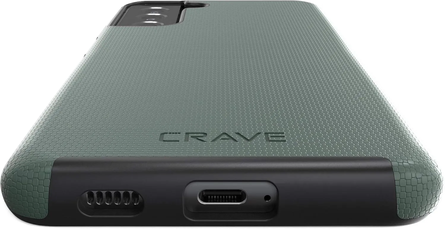 Crave Dual Guard for Galaxy S21  Case, Shockproof Protection Dual Layer Case for Samsung Galaxy S21 Plus, S21  5G (6.7 inch) - Forest Green