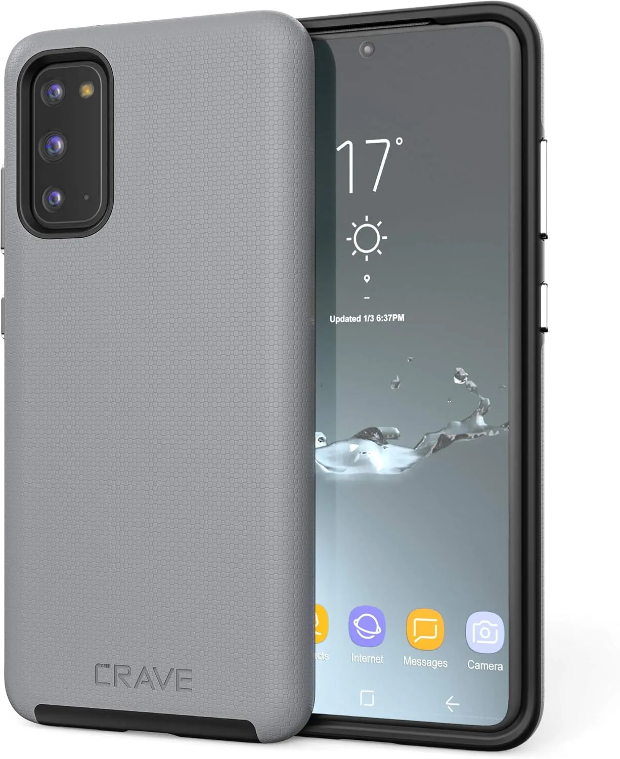 Crave Dual Guard for Samsung Galaxy S20 Case, Shockproof Protection Dual Layer Case for Samsung Galaxy S20, S20 5G - Slate