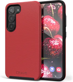 Crave Dual Guard for Samsung Galaxy S23 Case, Shockproof Protection Dual Layer Case for Samsung Galaxy S23 - Red
