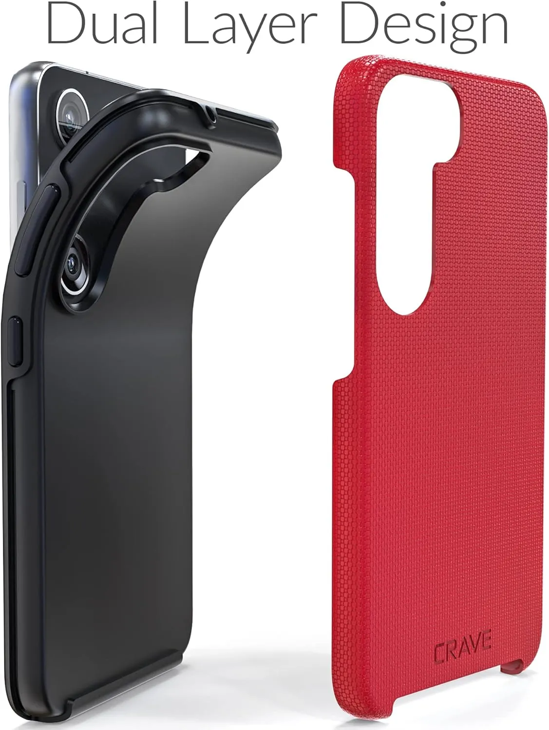 Crave Dual Guard for Samsung Galaxy S23 Case, Shockproof Protection Dual Layer Case for Samsung Galaxy S23 - Red