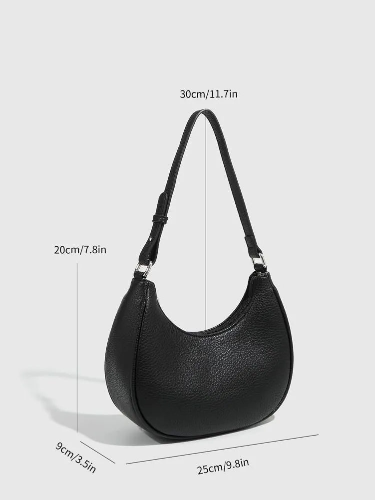 Crescent Bag Trendy Purses for Women 2025 Cute Hobo Bag Versatile Dumpling Bag Simple PU Leather Shoulder Bag Underarm Purse