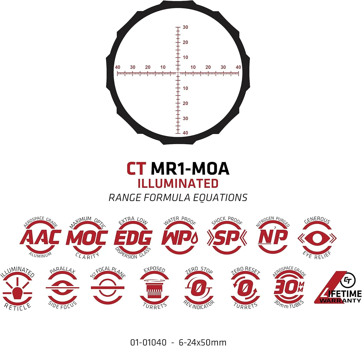 Crimson Trace Hardline Pro Riflescope with Lightweight Solid Construction, Scope Caps and Lens Cloth for Hunting, Shooting, Tactical and Outdoor