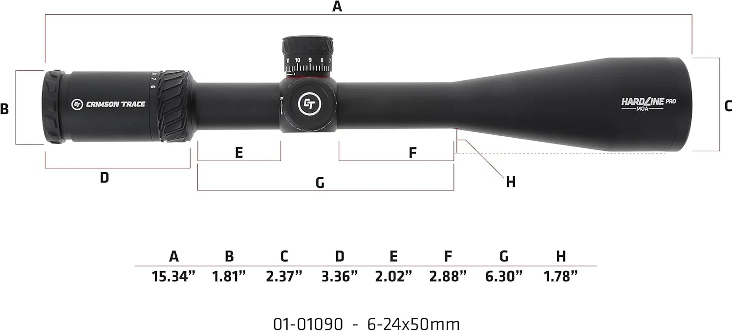 Crimson Trace Hardline Pro Riflescope with Lightweight Solid Construction, Scope Caps and Lens Cloth for Hunting, Shooting, Tactical and Outdoor