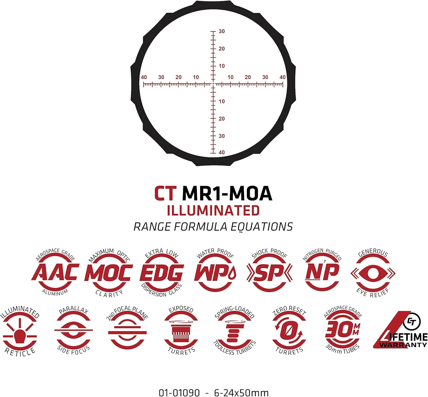 Crimson Trace Hardline Pro Riflescope with Lightweight Solid Construction, Scope Caps and Lens Cloth for Hunting, Shooting, Tactical and Outdoor