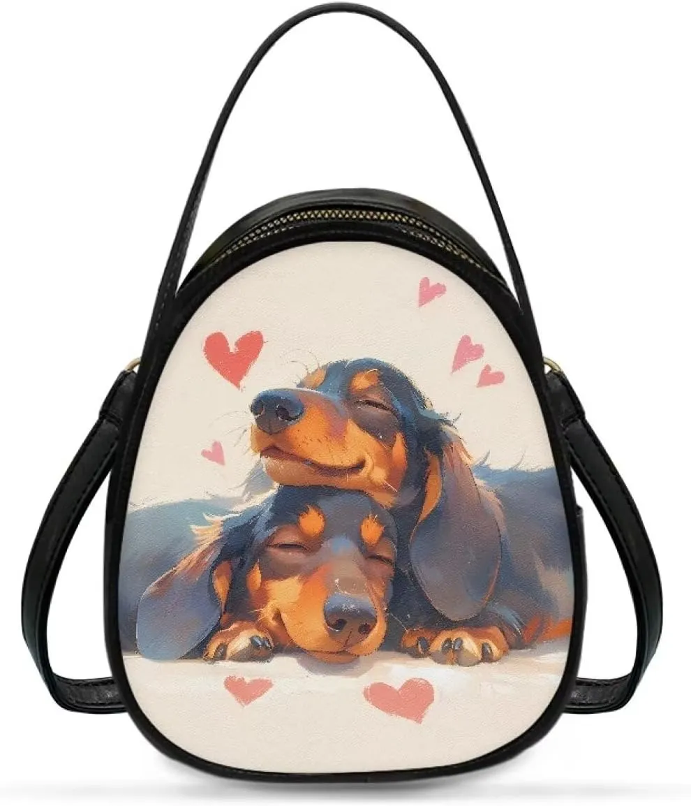 Crossbody Bag Phone Purse Handbag for Women, Dog Couple Print Shoulder Travel Purse, Animals Sling Bag PU Leather