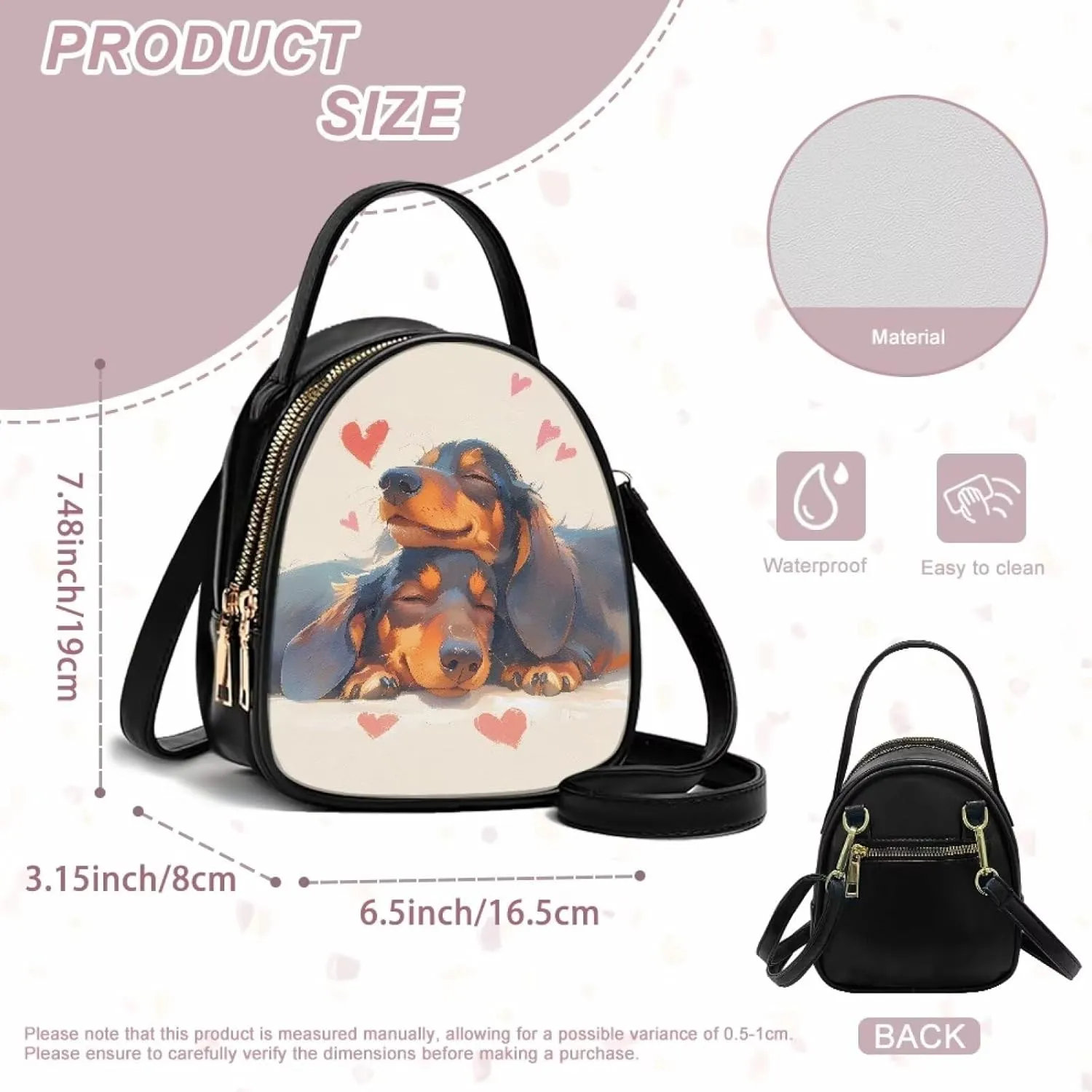 Crossbody Bag Phone Purse Handbag for Women, Dog Couple Print Shoulder Travel Purse, Animals Sling Bag PU Leather
