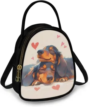 Crossbody Bag Phone Purse Handbag for Women, Dog Couple Print Shoulder Travel Purse, Animals Sling Bag PU Leather