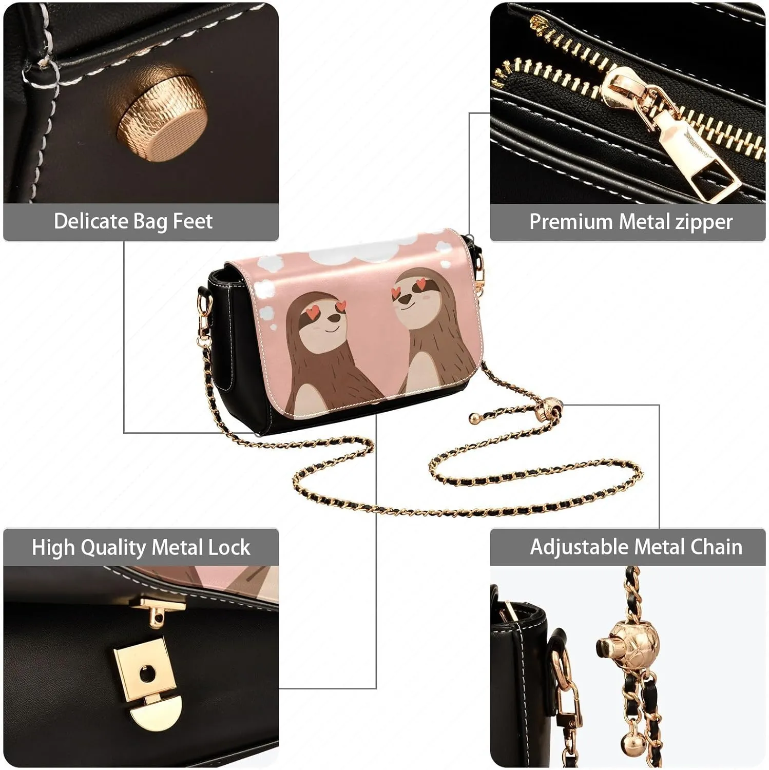 Crossbody Bags for Women Trendy Women's Black Shoulder Bag Small PU Leather Flap Cross Body Bag Handbags