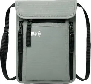 Crossbody Card Pouch for Passport Mobile Phone with RFID, Travel Wallet