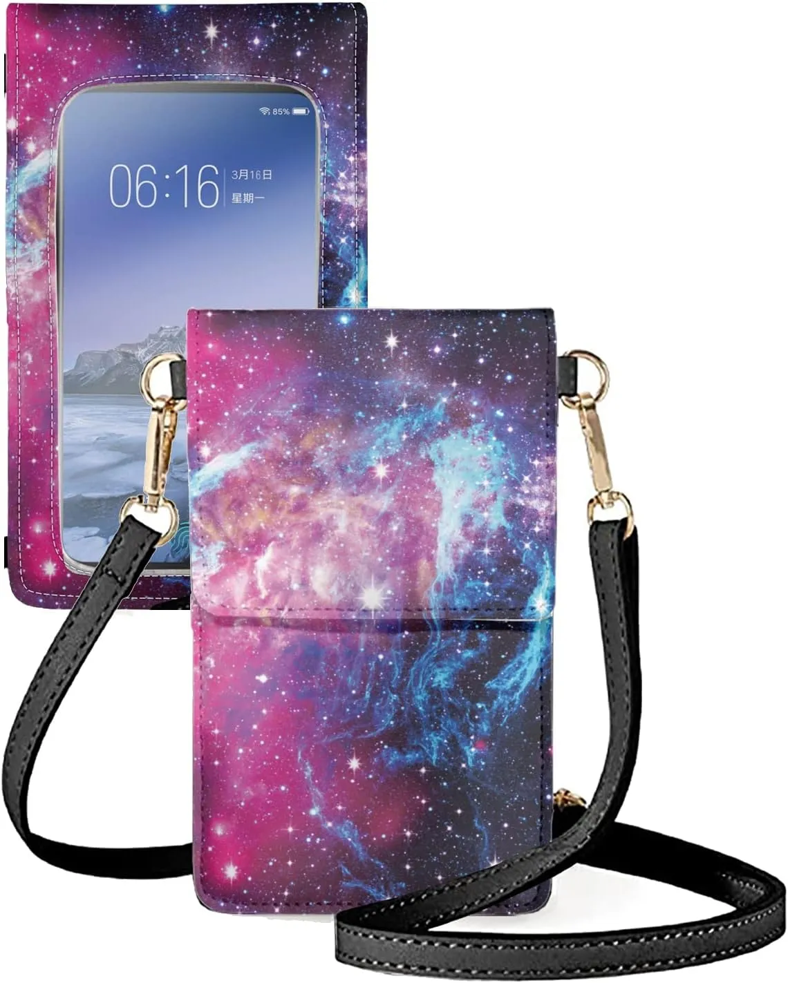 Crossbody Phone Bag for Women Shoulder Bags PU Leather Money Cash Manager Touch Screen Bags with Card Slots