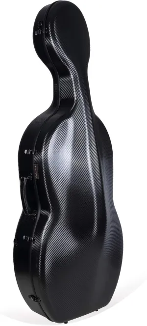 Crossrock 4/4 Cello Case, Carbon Fiber Composite with Wheels and Backpack, Withstand 660lb pressure in Black