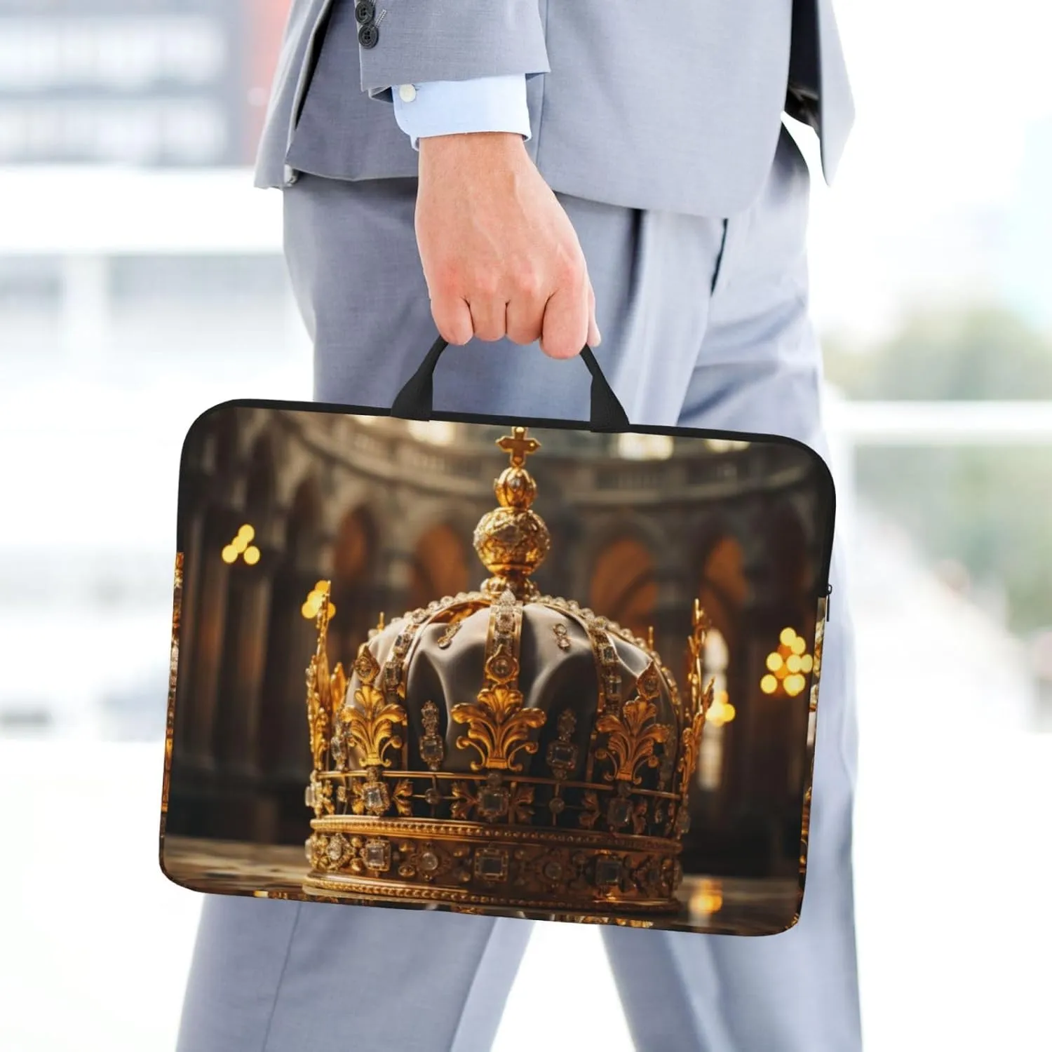 Crown 14 Inch Laptop Case, Water-Resistant and Shockproof Computer Cases for Laptopsï¼ŒSuitable for Daily Travel