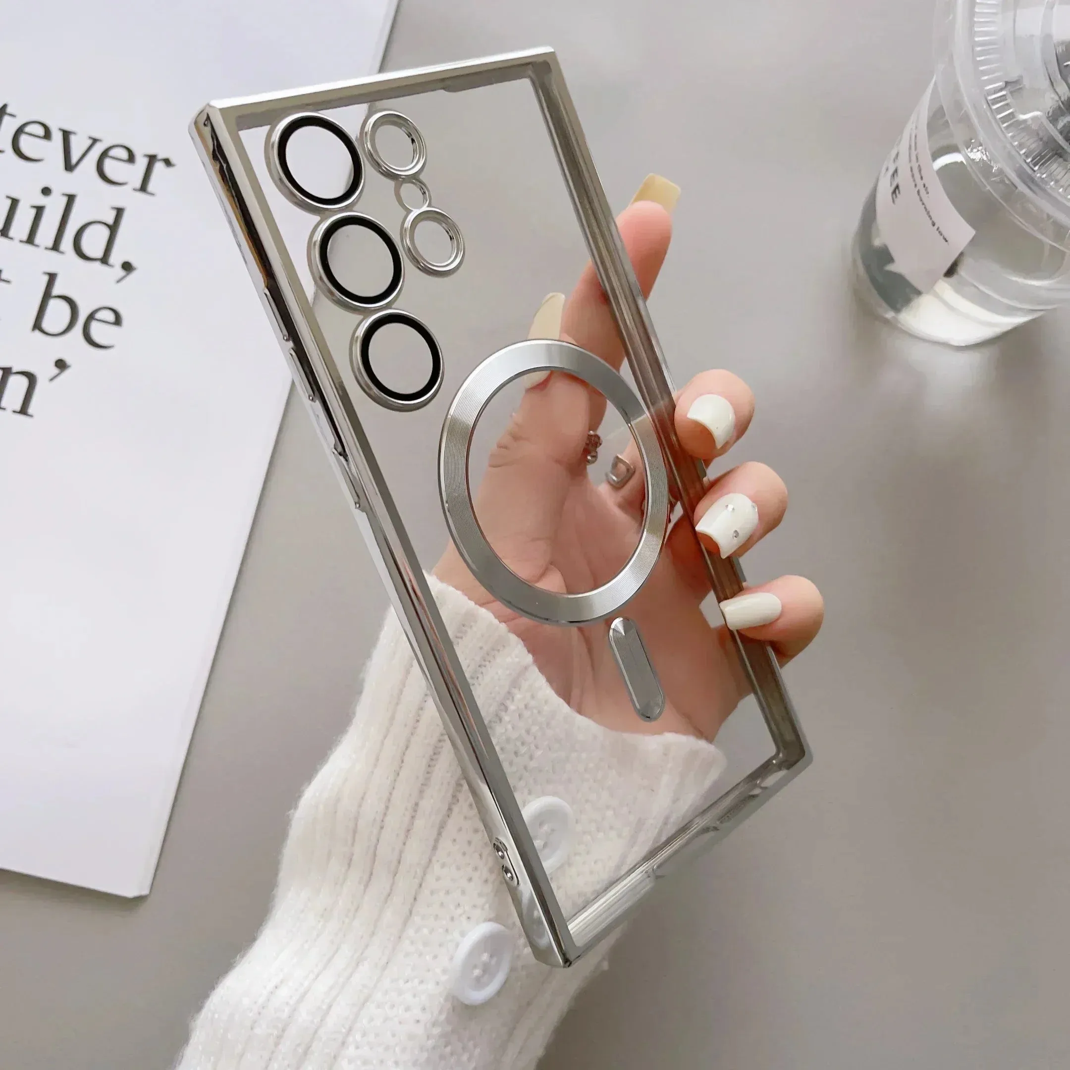 Crystal Clear Silicone Magsafe Plating Case For Samsung Galaxy With Enhanced Drop Protection