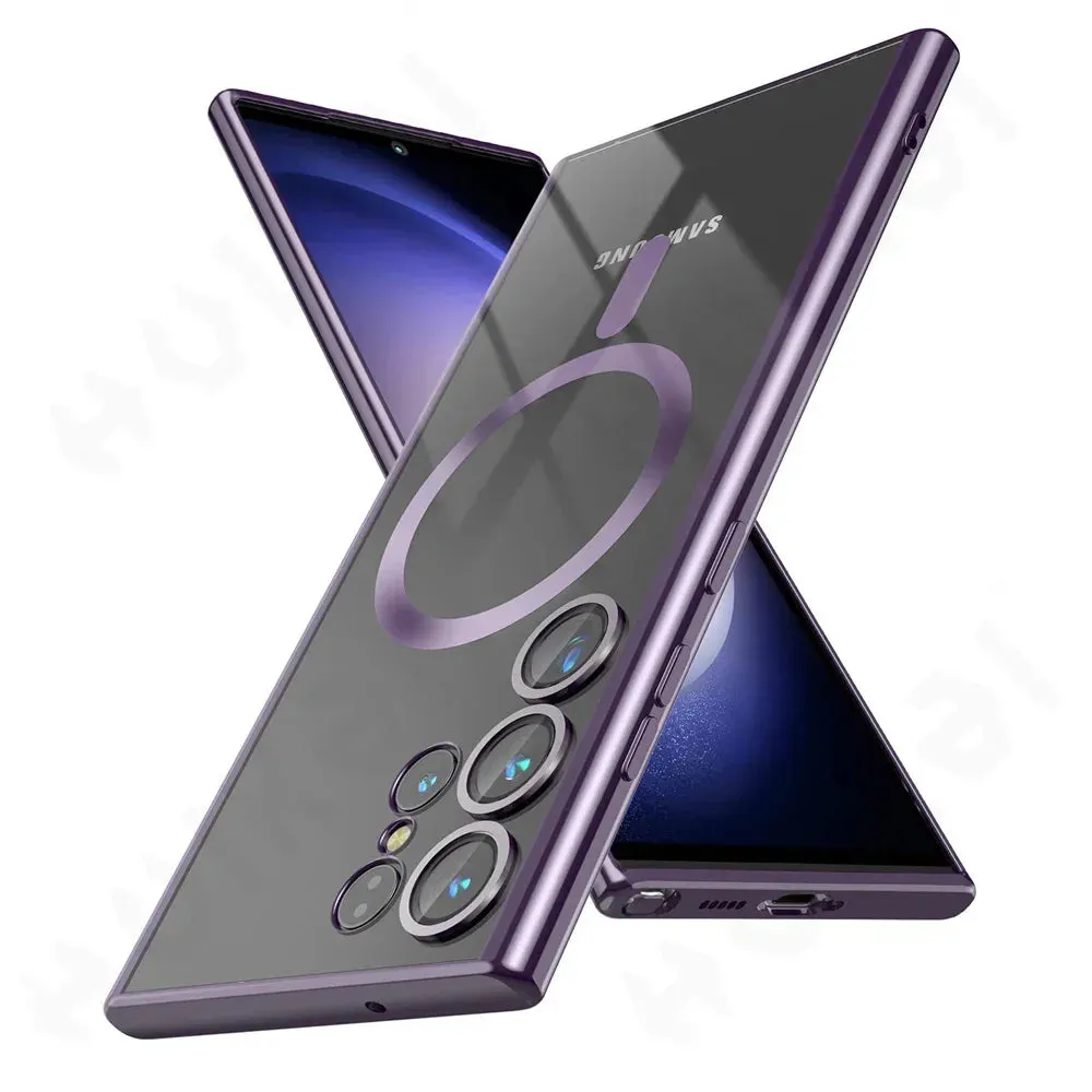 Crystal Clear Silicone Magsafe Plating Case For Samsung Galaxy With Enhanced Drop Protection