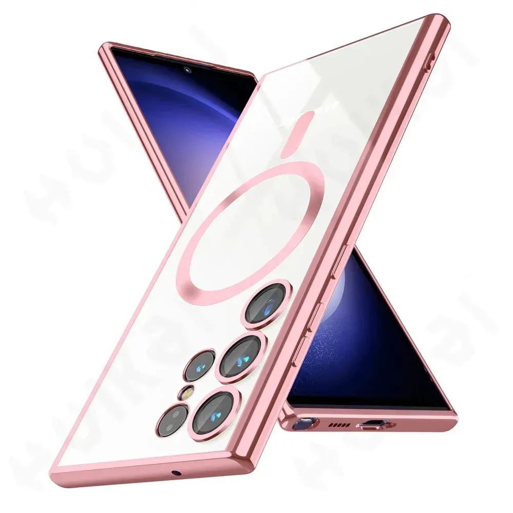 Crystal Clear Silicone Magsafe Plating Case For Samsung Galaxy With Enhanced Drop Protection