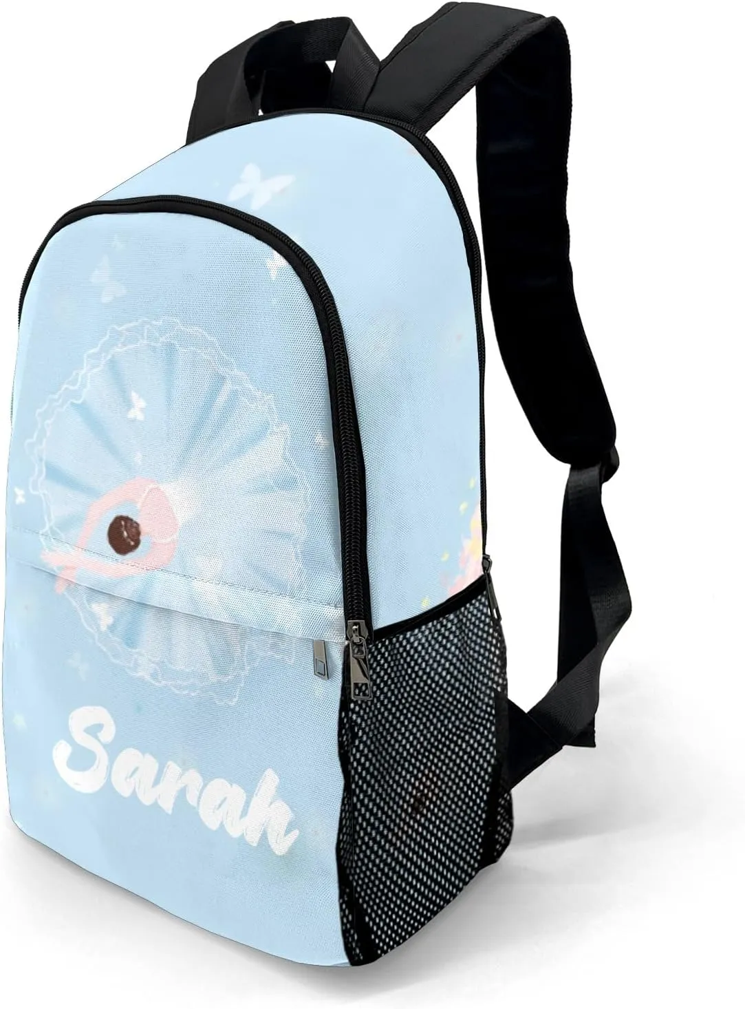 Custom Ballet Dancer Blue Butterfly School Backpack Multipurpose Casual Bag Personalized with Name Waterproof Sport Daypack Travel Man Woman Bags