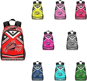 Custom Cheer Coach Red Stripes School Backpack Multipurpose Casual Bag Personalized with Name Waterproof Sport Daypack Travel Man Woman Bags