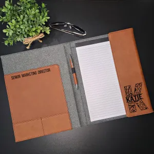 Custom Engraved Monogram Portfolio with Refillable Notepad | Graduation Gift