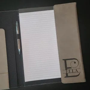 Custom Engraved Monogram Portfolio with Refillable Notepad | Graduation Gift