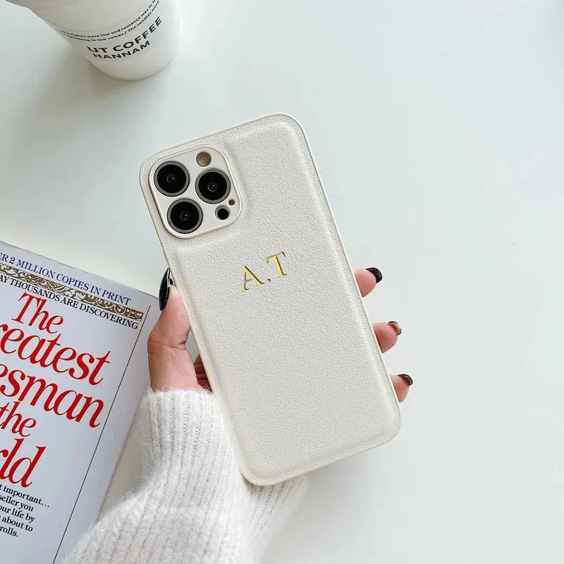 Custom Initials Personalized Premium Leather Case For iPhone