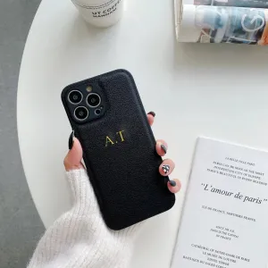 Custom Initials Personalized Premium Leather Case For iPhone