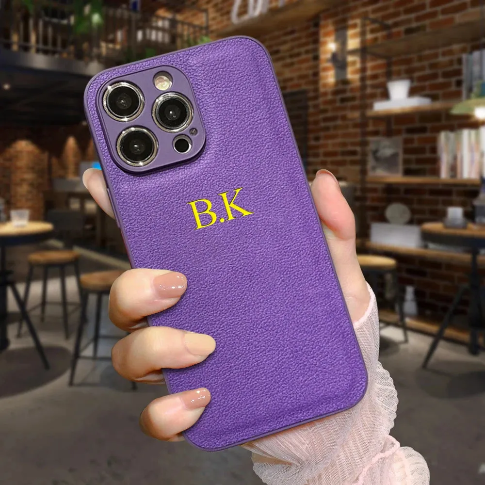 Custom Initials Personalized Premium Leather Case For iPhone
