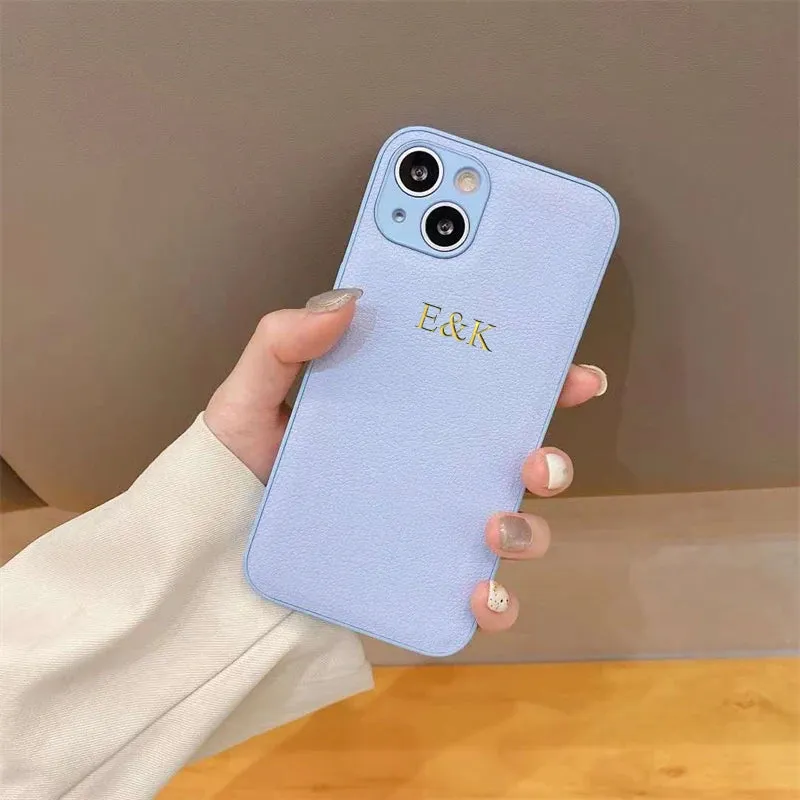 Custom Initials Personalized Premium Leather Case For iPhone