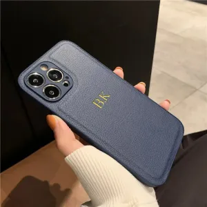 Custom Initials Personalized Premium Leather Case For iPhone
